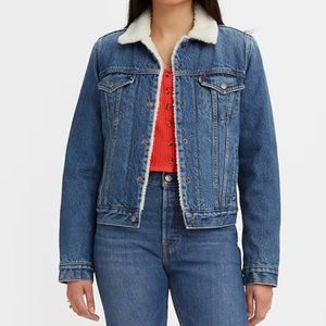 Levi's Blue Jean Jacket with White Collar